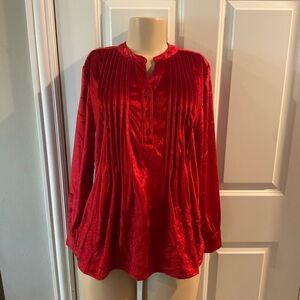 Chic Scarlet Button-Up Blouse